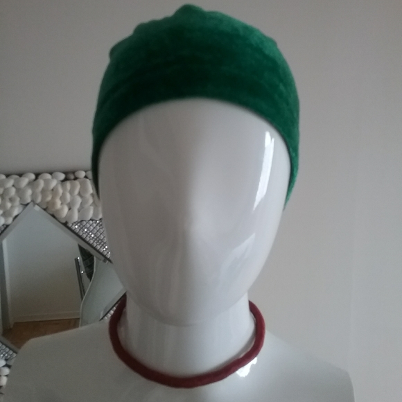 Green Head Wrap, Velvet Head Cover - Picture 2 of 4